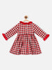 Nautinati Girls Checked Ruffled Pure Cotton A-Line Dress