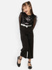Nautinati Girls Black Embellished Long Sleeve Polyester Jumpsuit