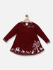 Nautinati Girls Maroon Jacquard Long Sleeve Acrylic Sweater