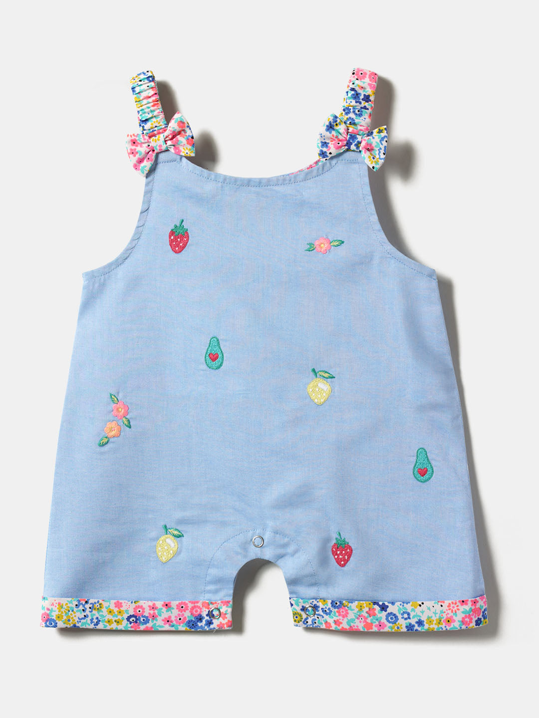 Nauti Nati Infant Girls Embroidered Pure Cotton Rompers