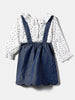 Nauti Nati Infant Girls Pure Cotton Pinafore Dress With Polka Dots Printed Ruffled Top