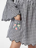 Nauti Nati Checked Bell Sleeve Fit  Flare Dress