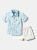 Nautinati Boys Printed Half Sleeves Collar-Neck Shorts & Shirt Set