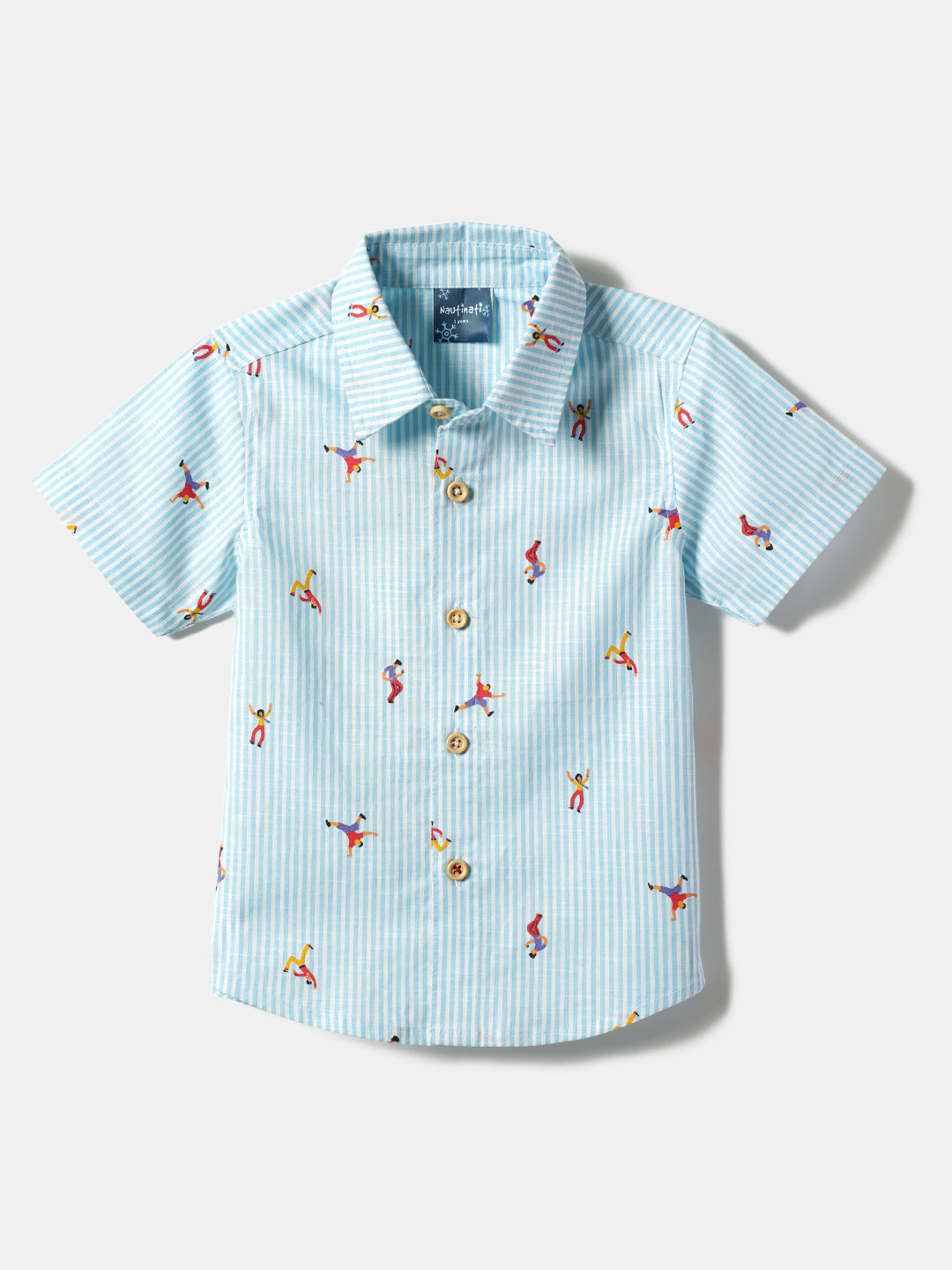 Nautinati Boys Printed Half Sleeves Collar-Neck Shorts & Shirt Set